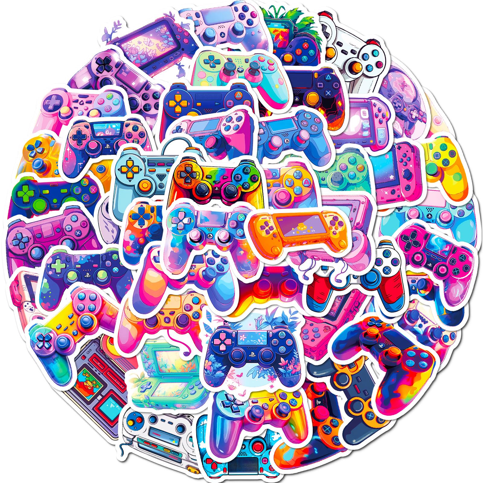 Game Stickers 50PCS Art Focus Gaming Stickers for Teen Water Bottle Gaming Vinyl Waterproof Decals Trendy Gamepad Stickers for Hydro Flask Laptops Car Bike Luggage