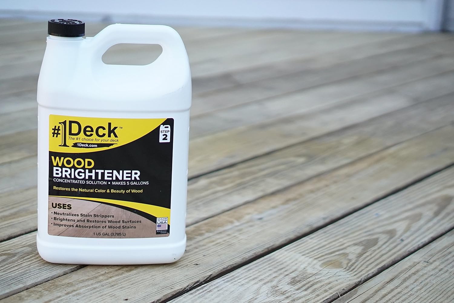 #1 Deck Wood Brightener - 1 Gallon - Makes 5 Gallons of Wood Deck Brightening Solution