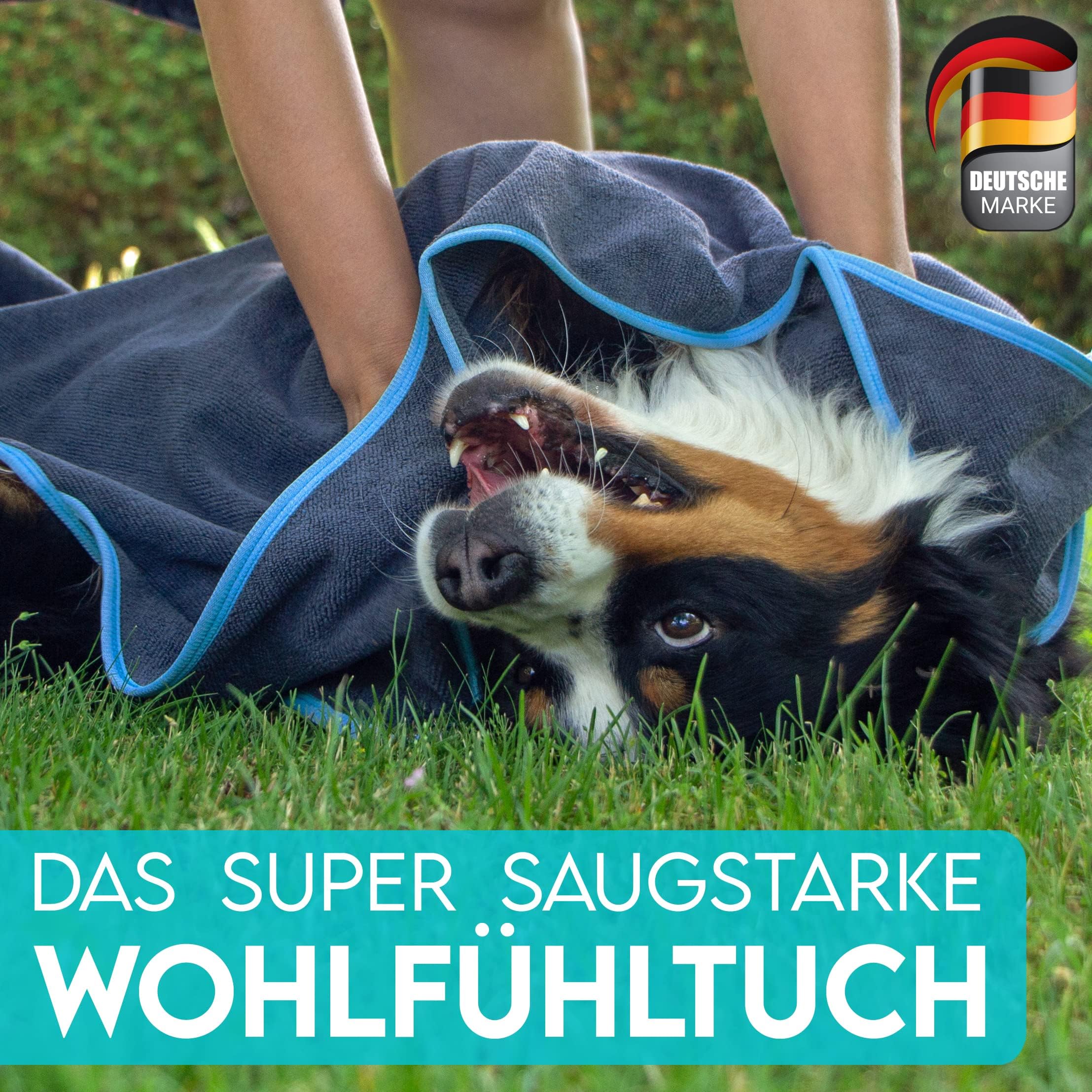 4 Hundehandtücher Aus Mikrofaser, Weich & Saugfähig – Mit Pfoten-Stickerei, Für Hund & Katze
