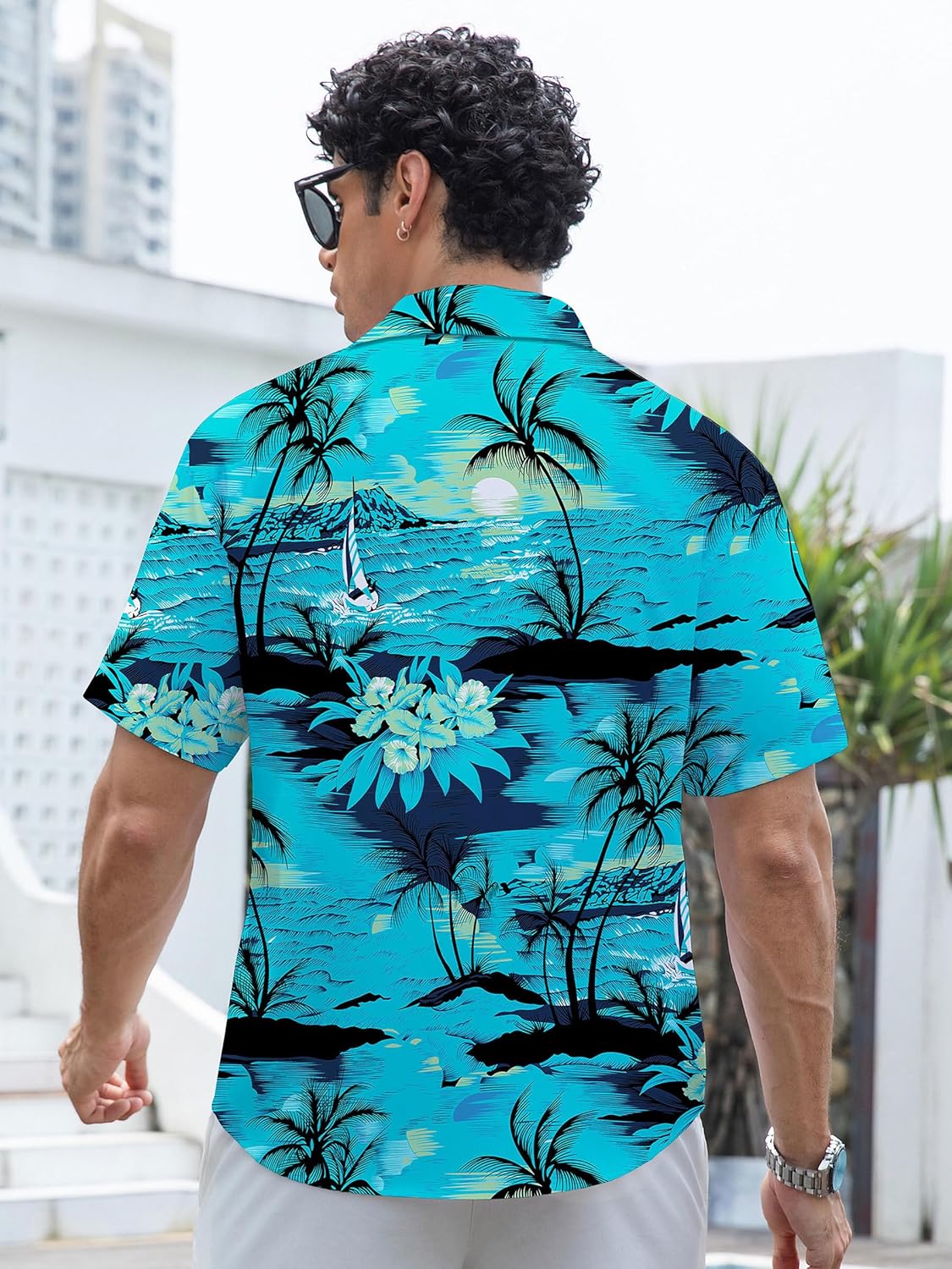 Hawaiian Shirt for Men Short Sleeve Tropical Floral Beach Shirts Casual Vacation Button Down Shirt for Summer - Image 8