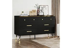 Black Gold 6 Drawer Dresser: Modern Farmhouse Style for Every Room