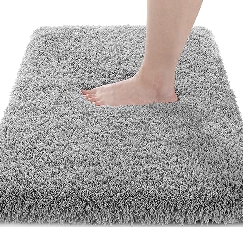 Yimobra Alfombra de baño esponjosa, mullida, suave, cómoda, antideslizante, absorbe el agua, microfibra, secado rápido, lavable a máquina, gruesas,