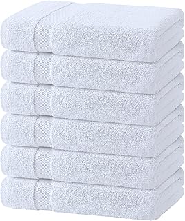 29 Grey Bathroom Ideas For a Calm Modern Look 23 Wealuxe White Bath Towels 24x50 Inch, 6 Pack - Extra Absorbent Cotton To...