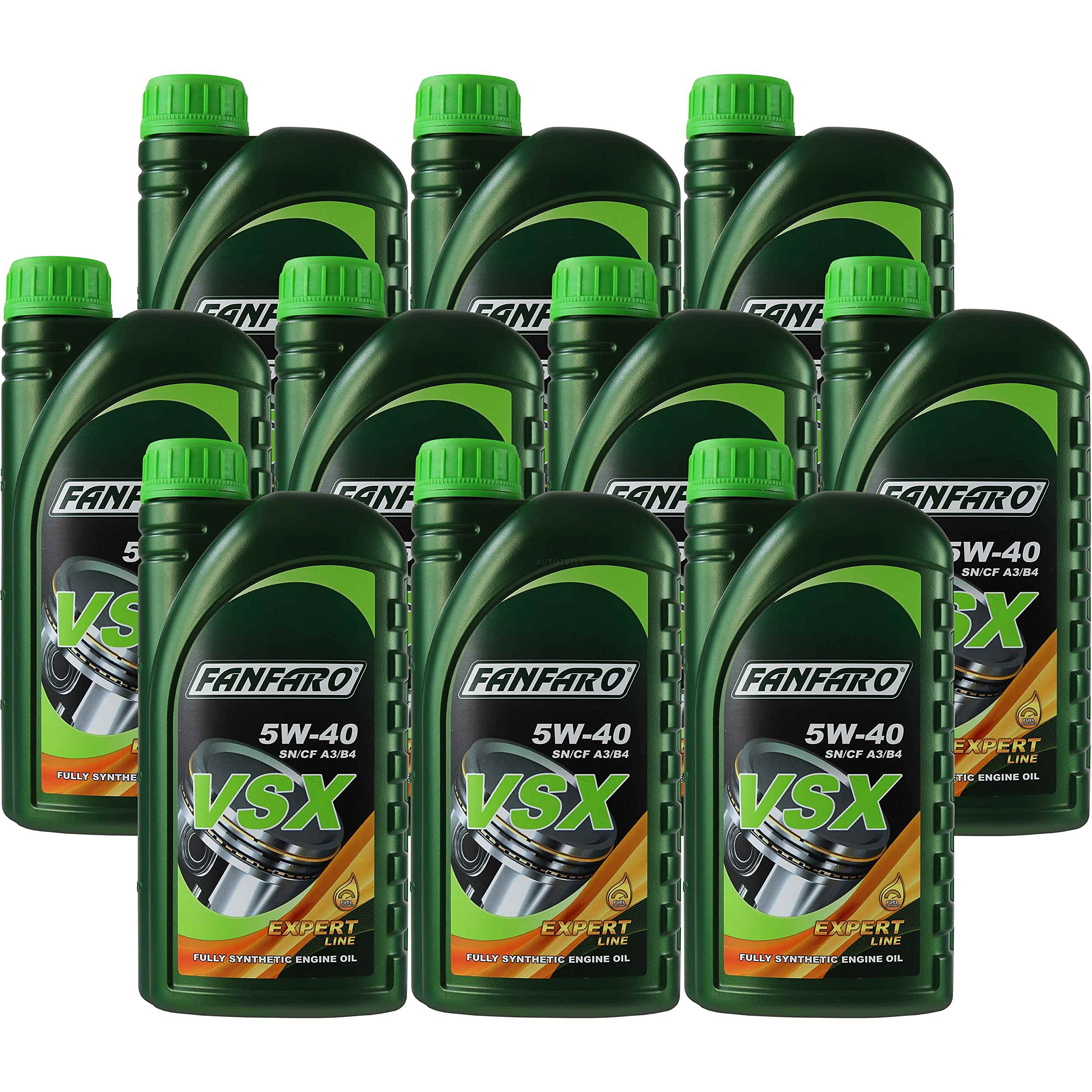 Fanfaro VSX 5W-40 Motoröl – 2x 5 Liter, API SN/CH-4, Ester-Technologie | Premium Öl Für Benziner & Diesel