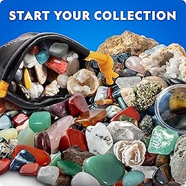 National Geographic Rock Collection Box for Kids - 300 Piece Rock Set with Real Gemstones, Crystals & Minerals - Includes Absolute Expert: Rocks & Minerals Full-Color Book (Amazon Exclusive)