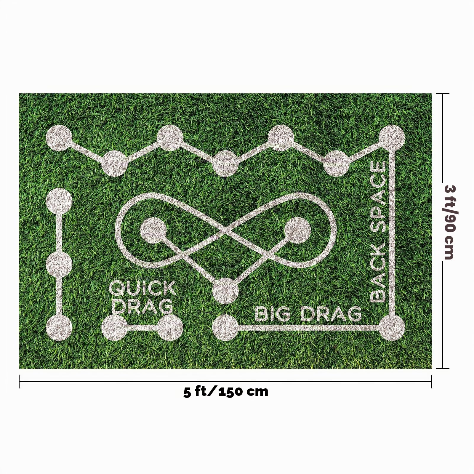 Feldhockey-Trainingsmatte – 1,5 m × 90 cm Kunstrasen-Pad | Stickhandling Zonen & realistischer Rasen für Heimübungen für Hockey-Enthusiasten