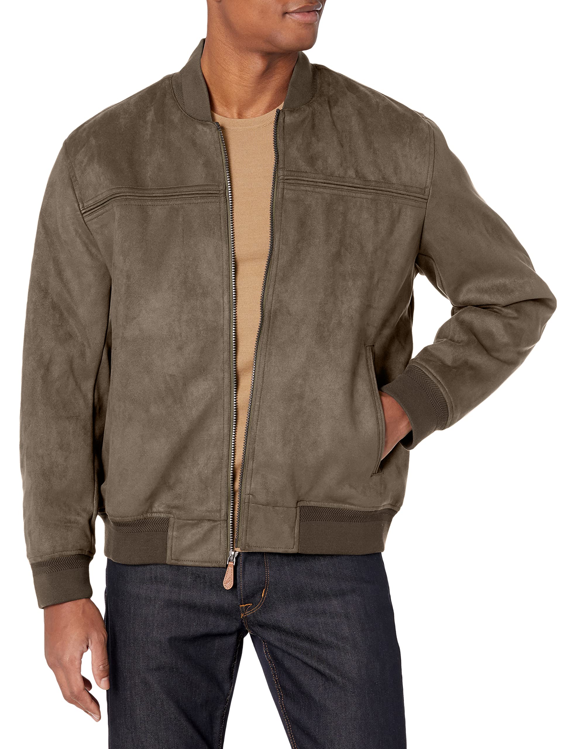 LONDON FOG Men's Microsuede Bomber