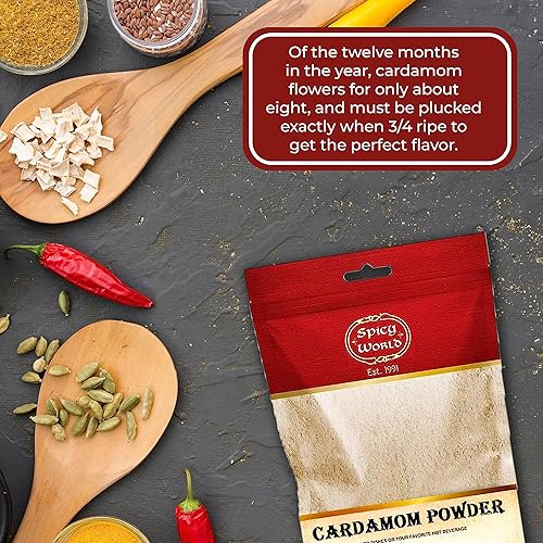 Miniatura 7 de Spicy World Polvo de cardamomo molido Cardamon bolsa de 35 onzas