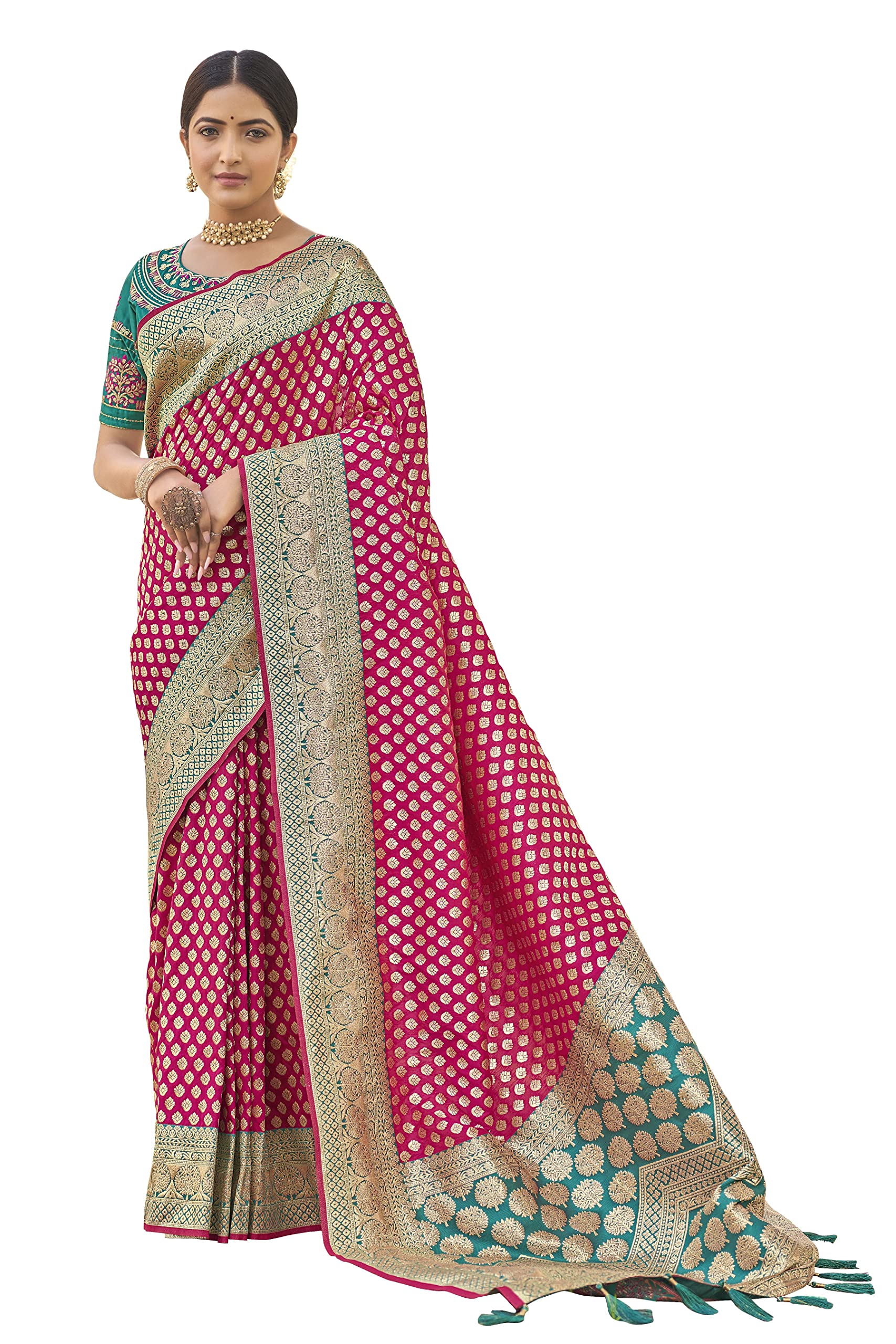 MANOHARI adorable woven pattern Banarasi Silk saree for women with Blouse Piece_MN1737