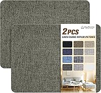 Vista 92 de KING MOUNTAIN Parches de reparación de lino fino, tela autoadhesiva, 8 x 11 pulgadas, 2 unidades, multicolor, para sofá (negro carbón)