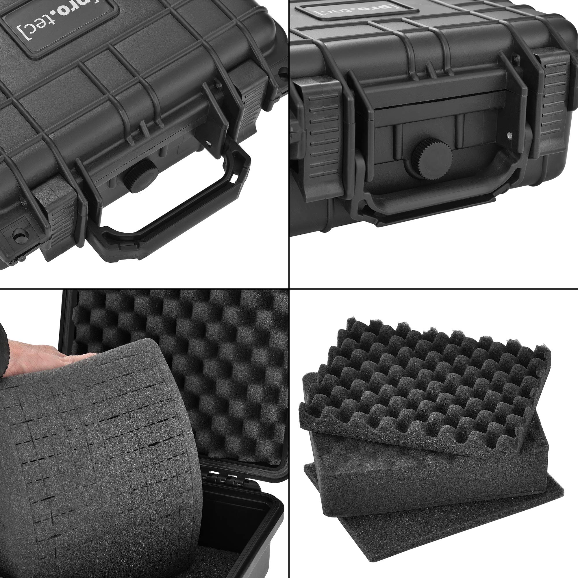 Valise pour Appareil Photo Coffre pour Armes Coffre pour équipement Photo Protection IP55 27 x 24,6 x 12,4 cm Polypropiléne et Polyuréthane Noir