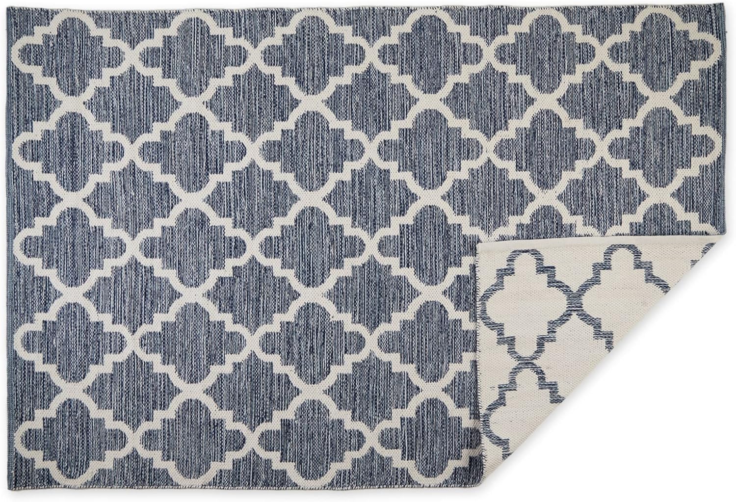 DII Indoor Flatweave Cotton Handloomed Yarn Dyed Woven Reversible Area