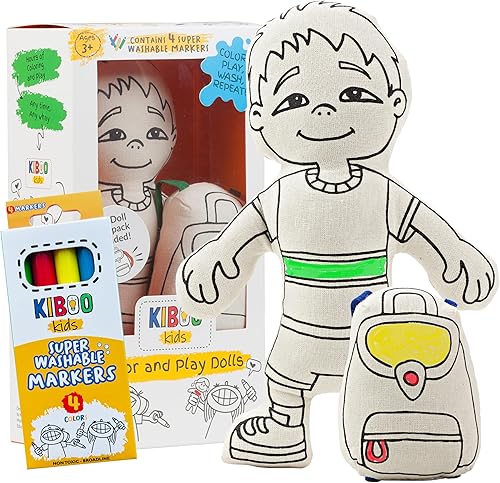 Kiboo Kids Colorea tu muñeca - Juguete para colorear para niños - Arte educativo y manualidades para niños - Color juega lava repite - Regalo Kiboo Kids Colorea tu muñeca - Juguete para colorear para niños - Arte educativo y manualidades para niños - Color juega lava repite - Regalo