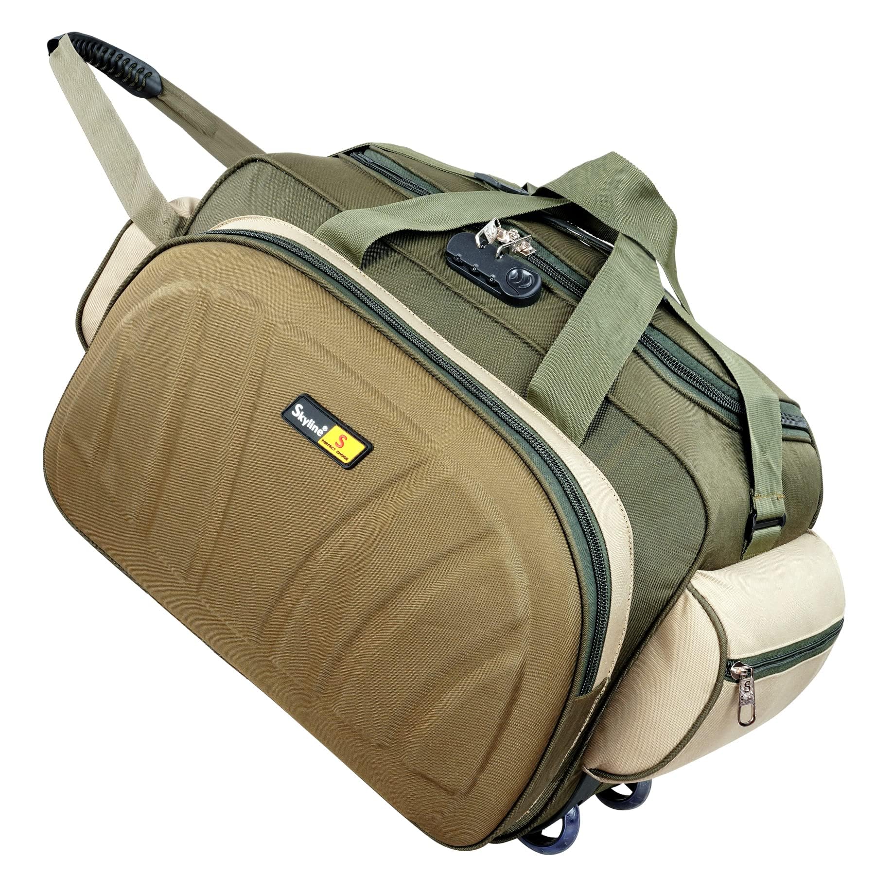 Skyline 60L Strolley Duffel Bag with Wheels | Large Travel Duffle Trolley for Men & Women | Spacious, Lightweight & Durable Luggage Bag (Brown)-image-23