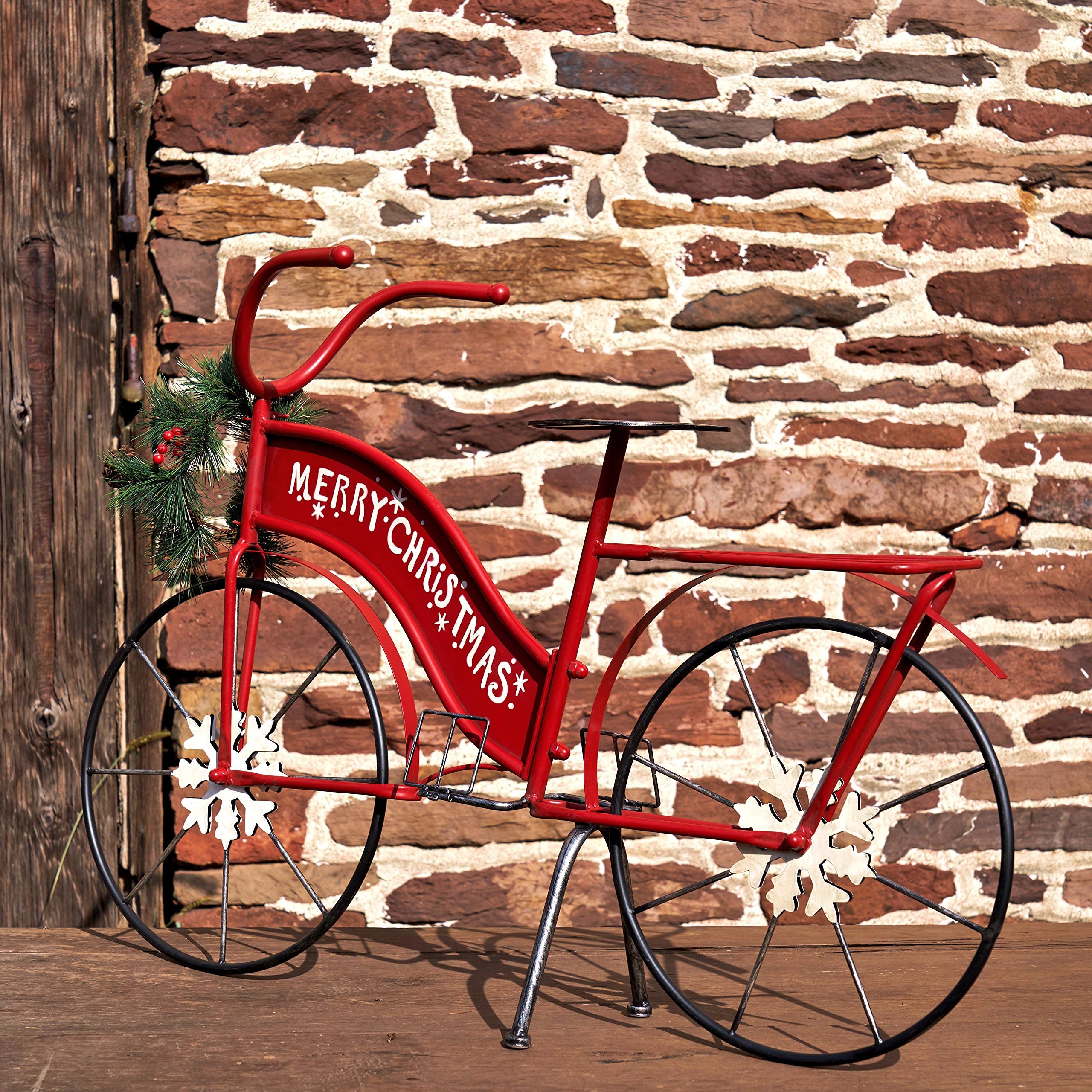 Amazon.com: Red Merry Christmas Bicycle Decoration with a Wreath
