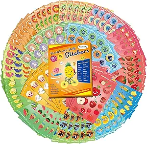 HORIECHALY Smelly Stickers for Kids, Scratch & Sniff Scented Stickers 16 Unique Scents 80 Sheets 1210 Pieces 153 Creative Designs Including Fruits, Foods, Flowers. Spark Joy & Learning in Your Child