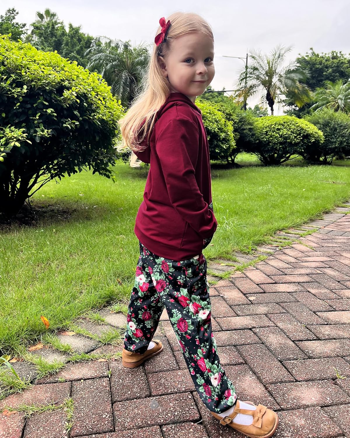 Toddler Girl Clothes 1-6Y Hooded Sweatshirt+Floral Pants 2Pcs Toddlers Girls Outfits Sweatsuits - Image 4
