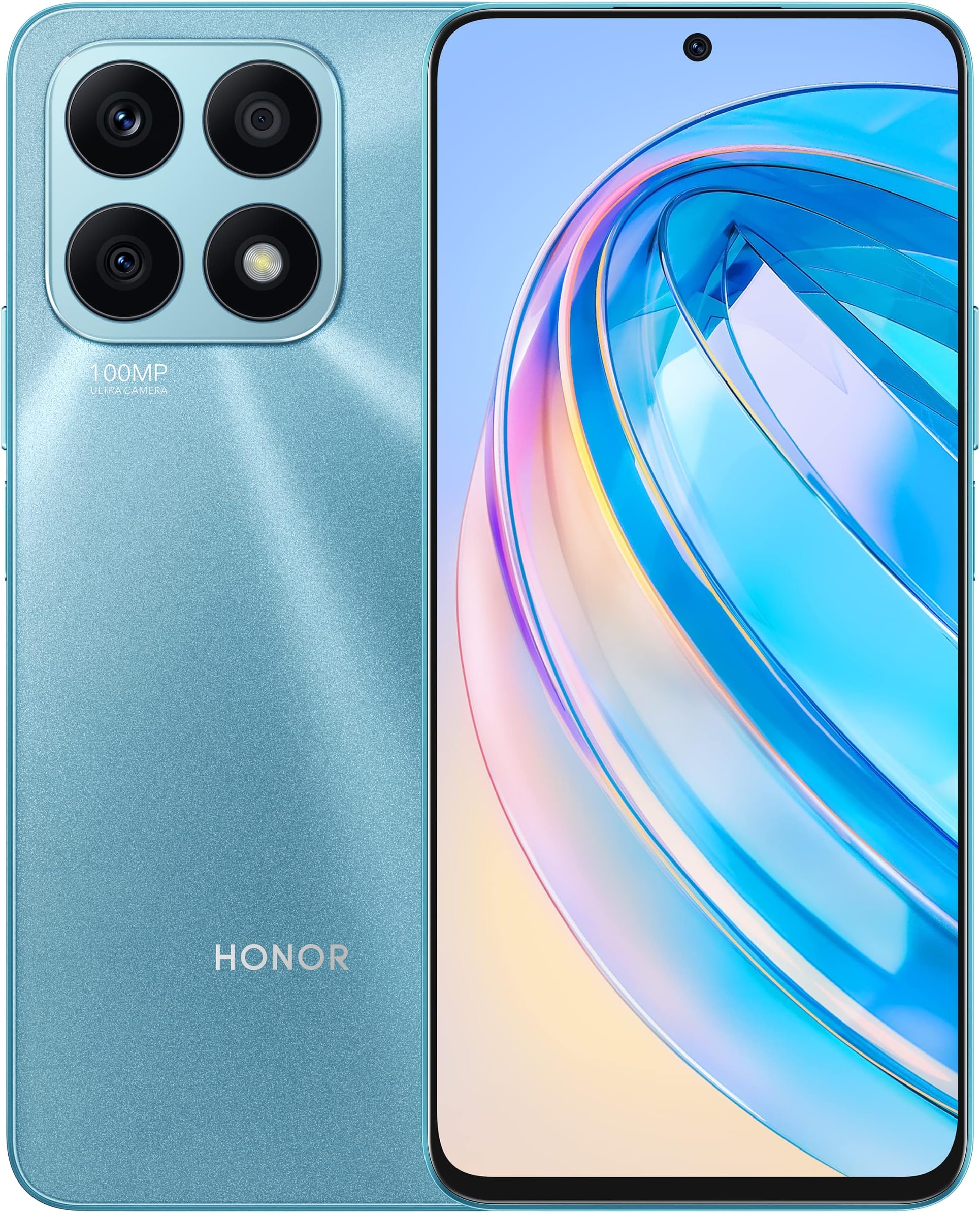 HONOR X8a Mobile Phone Unlocked, 100MP Triple Camera, 6.7" 90Hz Fullview Display, 6 GB+128 GB, Android 12, Dual SIM, Cyan Lake