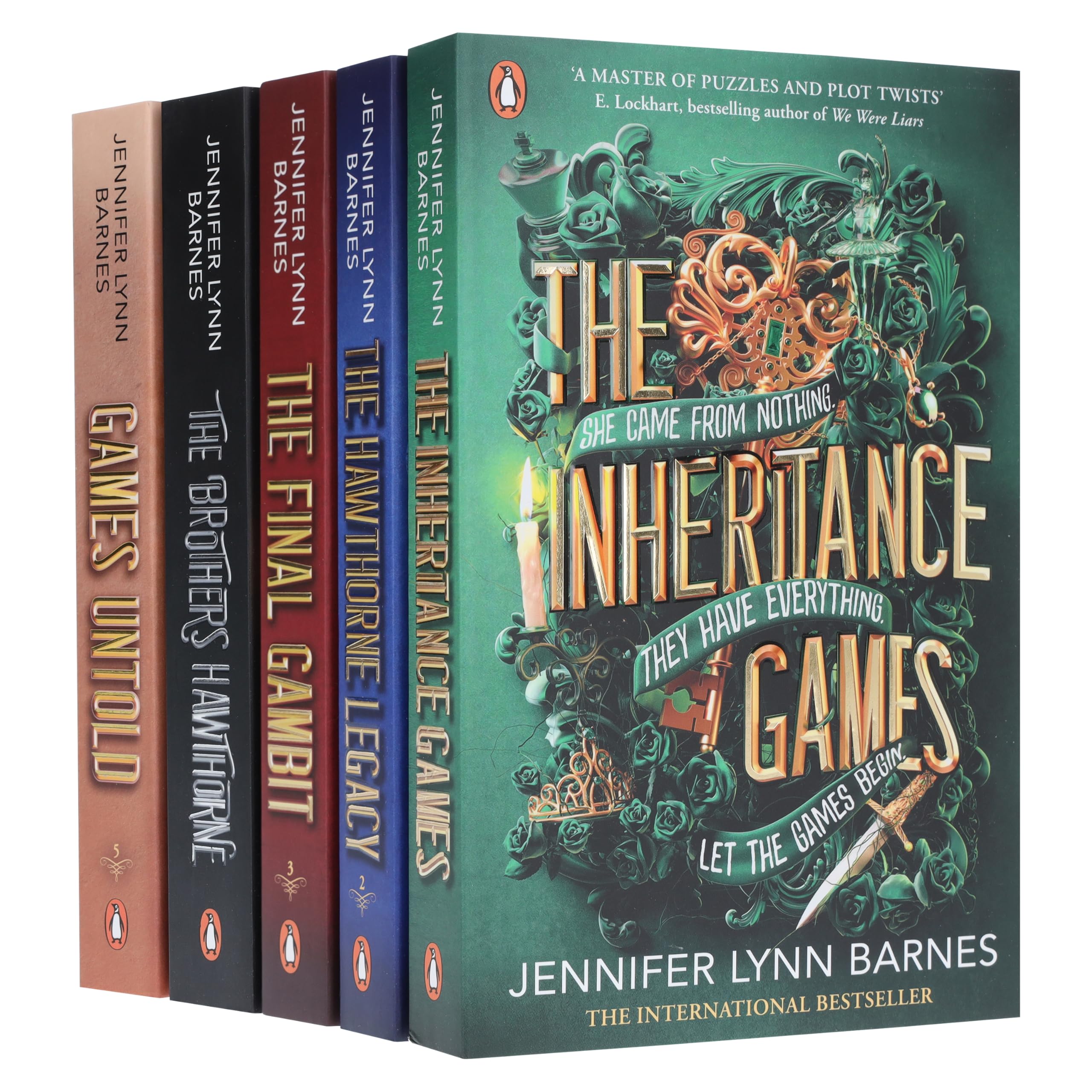 The Inheritance Games Series By Jennifer Lynn Barnes 5 Books Collection Set (The Inheritance Games, The Hawthorne Legacy, The Final Gambit, The Brothers Hawthorne & Games Untold)