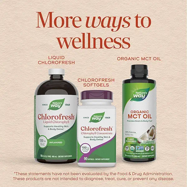 Nature's Way Chlorofresh Liquid Chlorophyll, Chlorophyllin Copper Complex, Internal Deodorant Supplement, Supports Healthy Skin and Detox Pathways*, Unflavored, 16 fl oz 7