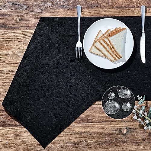 Mebakuk Camino de mesa de lino estilo granjero grande, estilo arpillera, suave e impermeable, camino de tela decorativa para bodas y cenas al aire