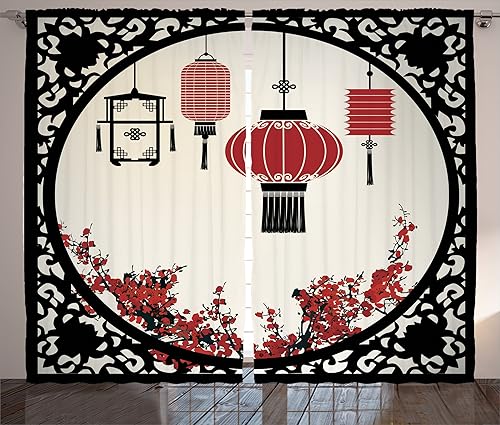 Ambesonne - Cortinas multicolores