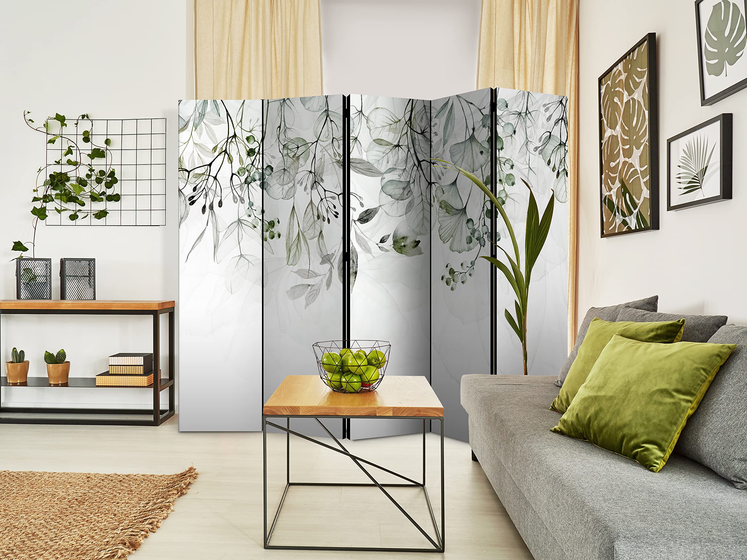 murando - Paravent Décoratif Intérieur à Deux Côtés, Nature, 225x172 cm