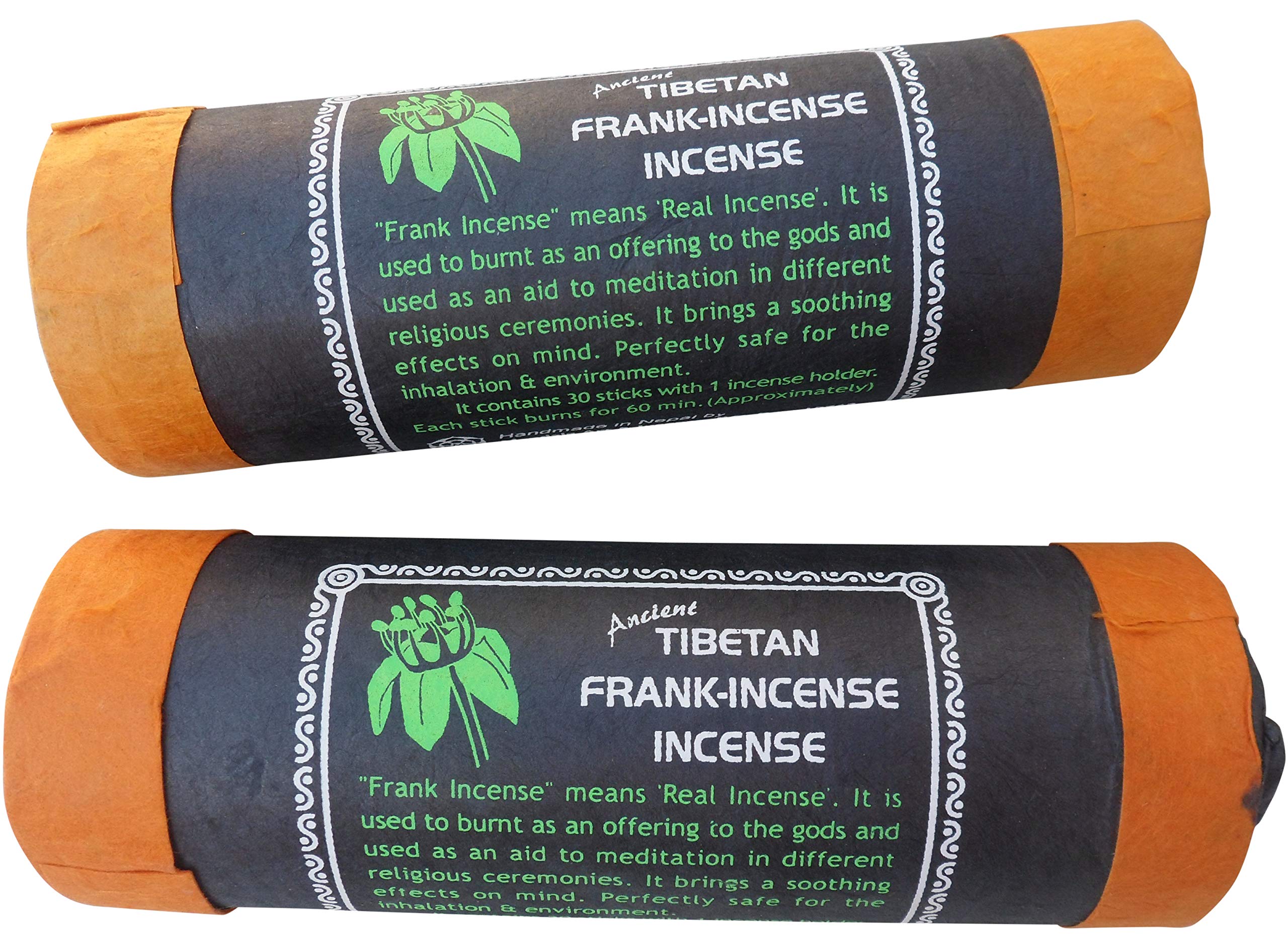 Tibetan/Nepalese Round Tube Incense Joss Sticks - Pack of 2 (Frankincense)