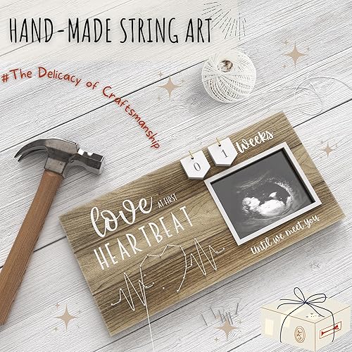 Miniatura 6 de Portarretratos de sonograma para bebé con semanas de cuenta regresiva – Foto de ultrasonido estándar de 4 x 3 pulgadas – Ideas de anuncios de