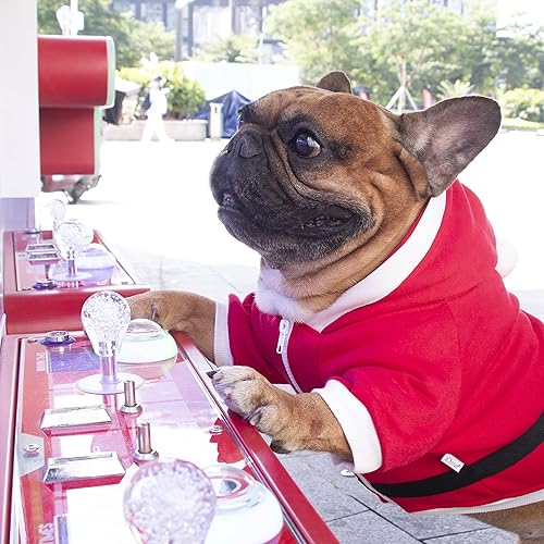 Miniatura 2 de iChoue Disfraz de Papá Noel para perro de Navidad, Halloween, lindas sudaderas con capucha de animales, ropa cálida para perros medianos, Bulldog