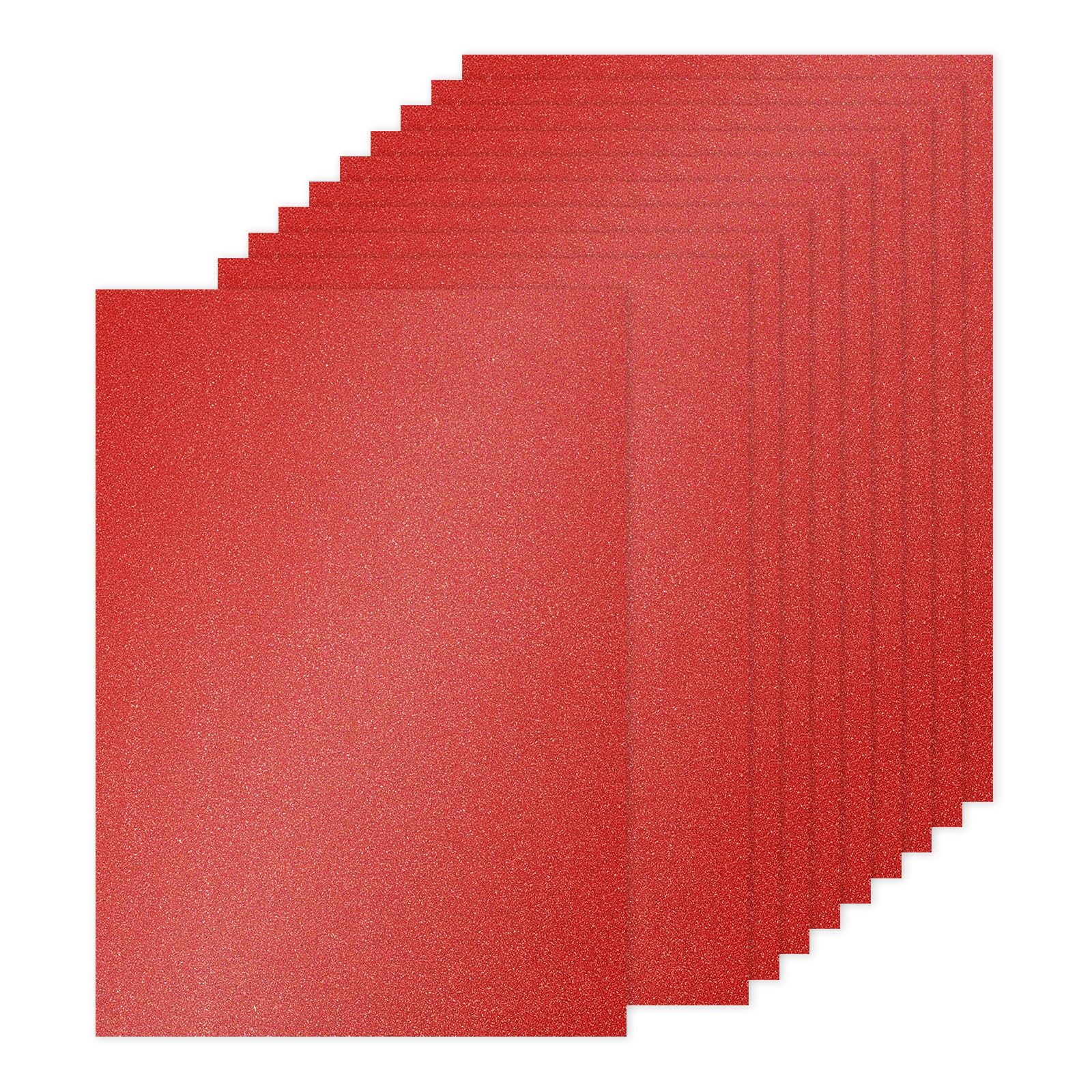 PATIKIL 20Sheets Bright Red Glitter Cardstock Paper