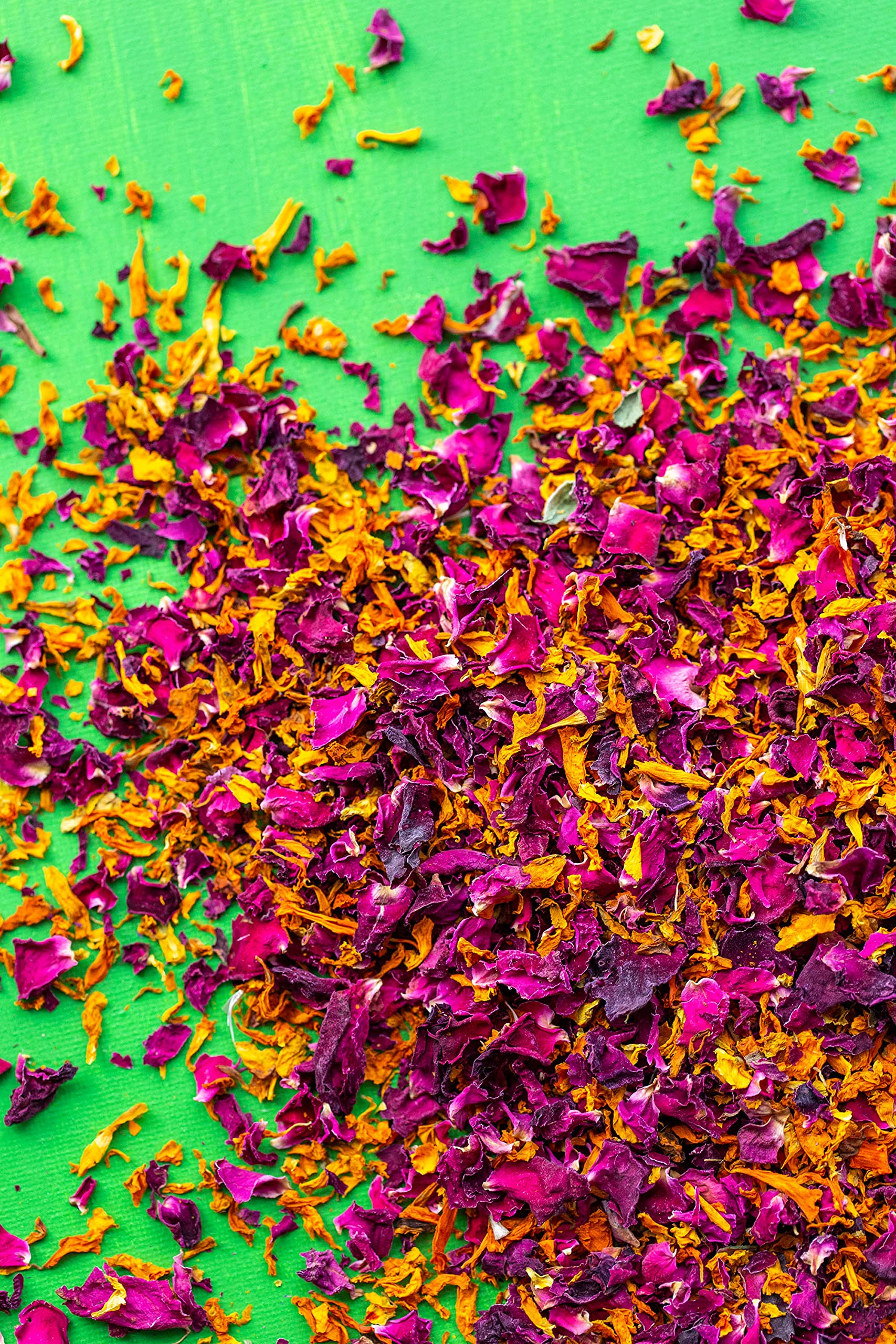 'Indian Summer' 1 Litre Deep Burgundy Rose & Orange Marigold Wedding Confetti Eco Biodegradable Natural Flower Petals (326)