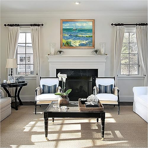 Miniatura 841 de A&T ARTWORK The Starry Night de Vincent Van Gogh. Tamaño del marco: 36 x 30 pulgadas, tamaño de la imagen: 30 x 24 pulgadas, reproducciones clásicas