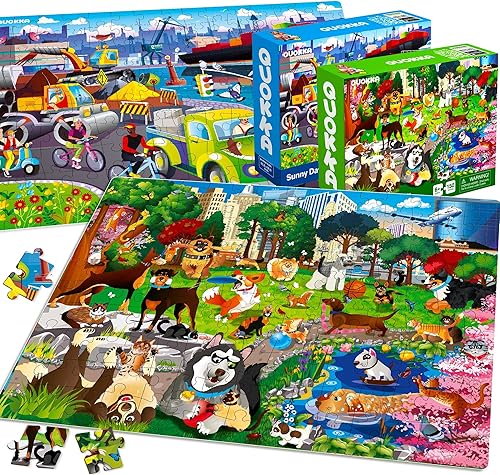 Miniatura 8 de QUOKKA Rompecabezas de suelo para niños de 8 a 10 años  3 x 150 piezas para niños de 4 a 6 años  Juguete para aprender océano, animales y vehículos