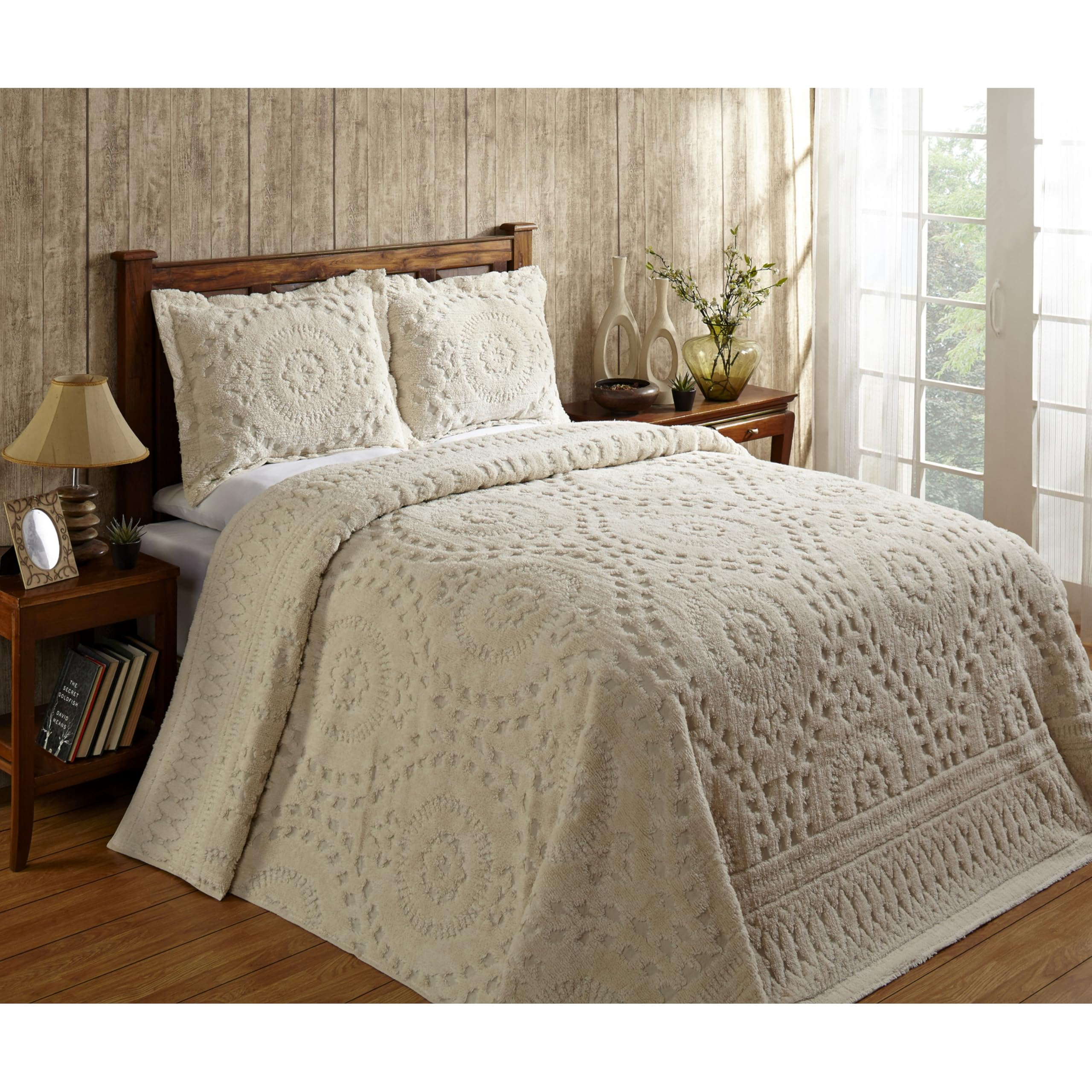 Better Trends / Pan Overseas 96 x 110 Rio Bedspread, Full, Ivory