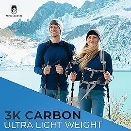 ALPIN LOACKER Collapsible Trekking Poles for Hiking I Carbon Hiking Poles Ultra Lightweight I Adjustable Trekking Poles for Women and Men with Cork Grip, 45-53 inches