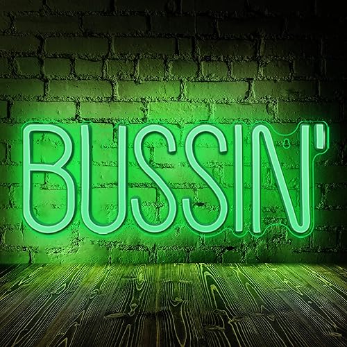 BUSSIN - Letrero de neón LED para TiktokersStreamersGamersYoutubersInfluencers alimentado por USB con interruptor de encendidoapagado decoración