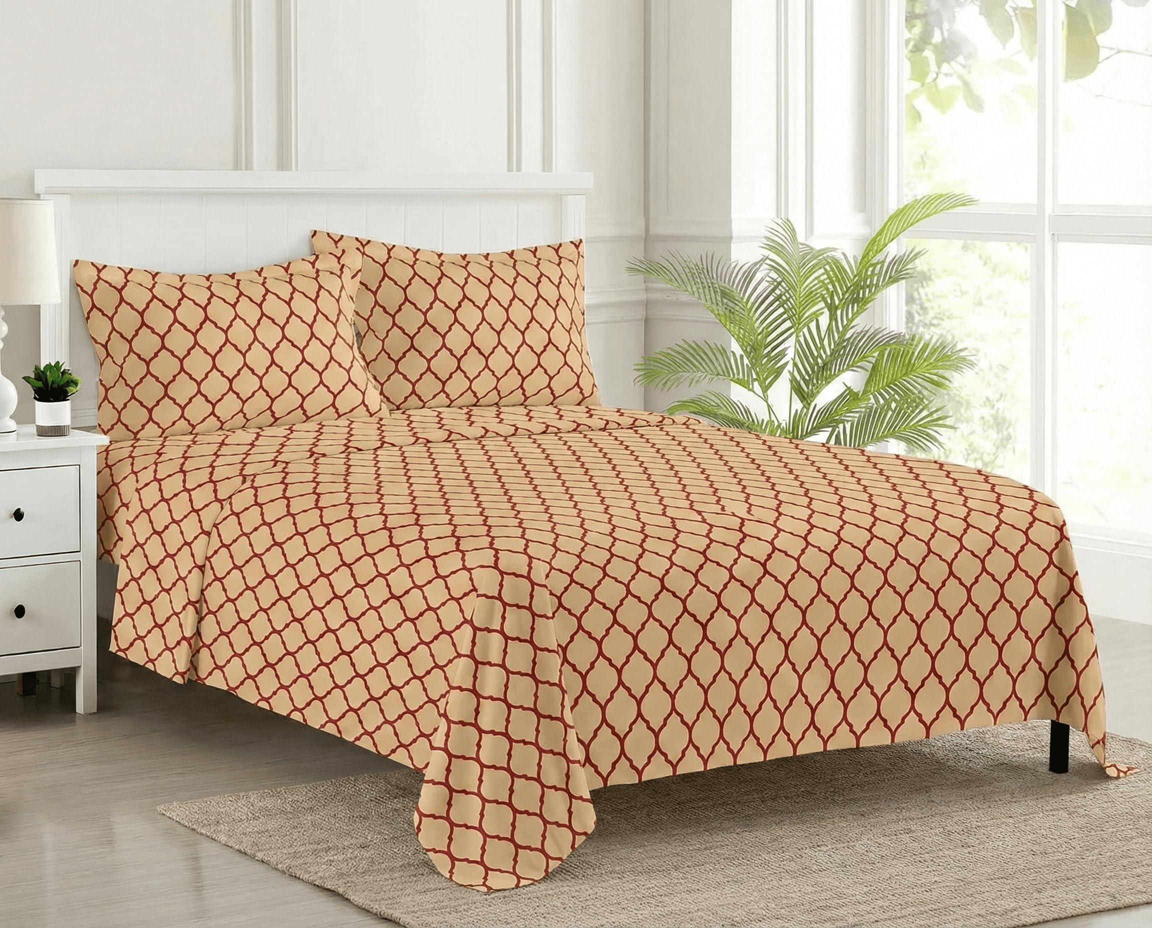 Trance Home Forest Green Cotton Queen Bedsheet Set -13