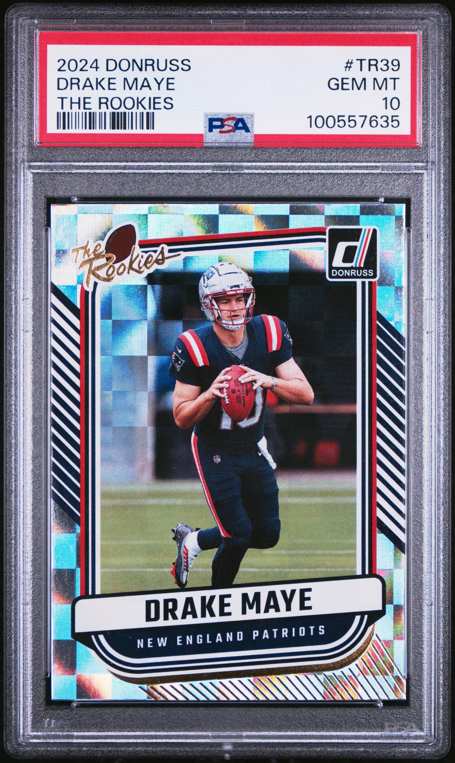 Graded 2024 Panini Donruss Drake Maye #TR39 The Rookies Rookie RC Football Card PSA 10 Gem Mint