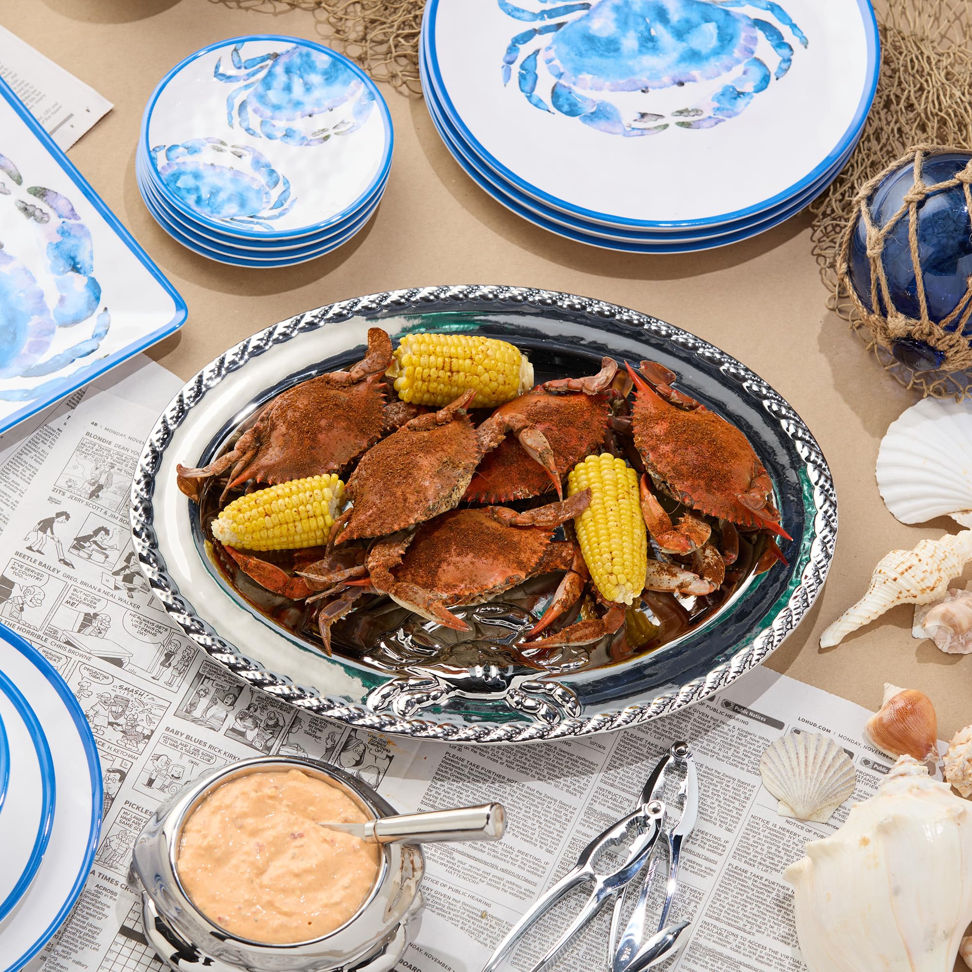食器    Crab plate Amazon.com | EKYOSHCZ Bone China Decorative Plate Red Crab Sea