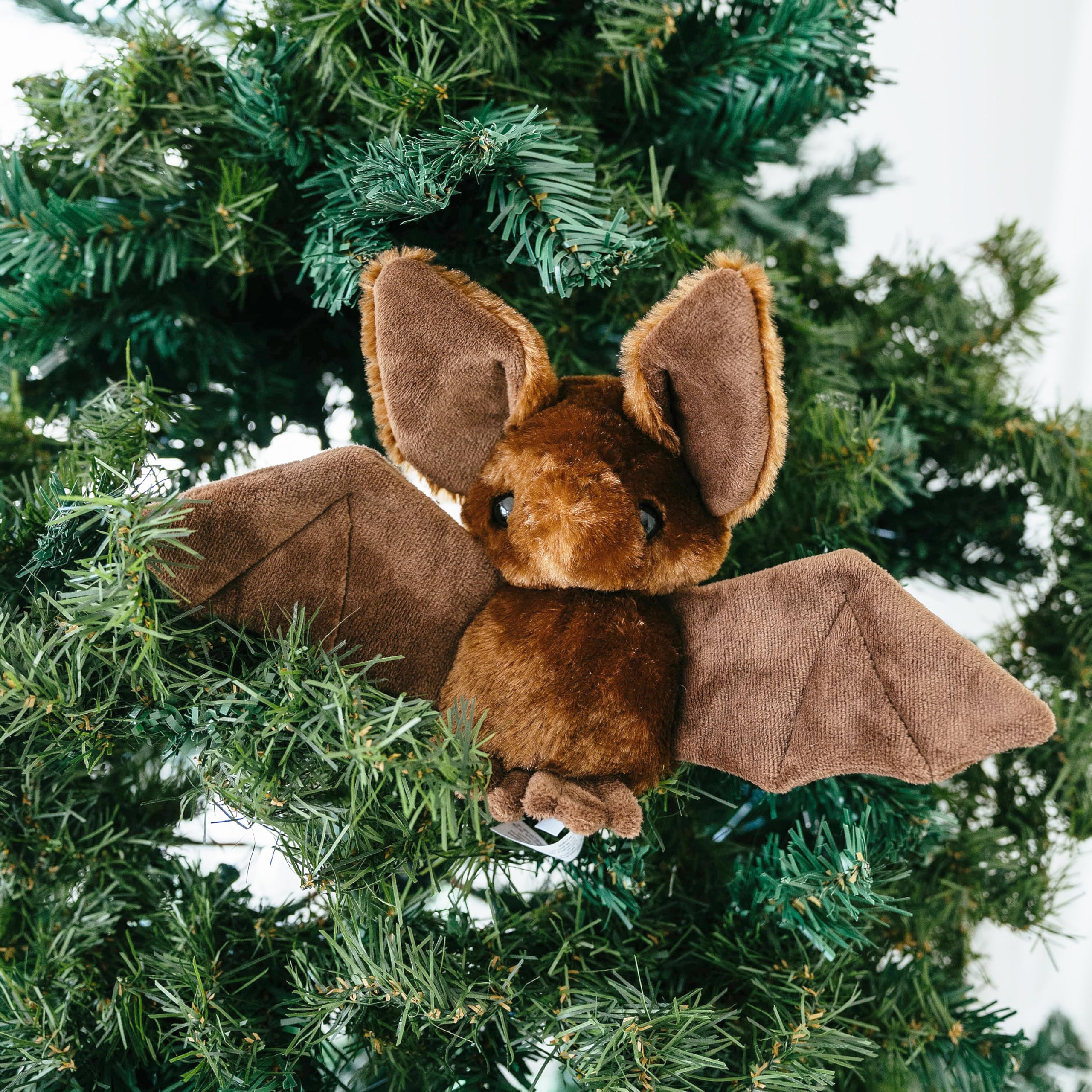 The Petting Zoo Bat Stuffed Animal Plushie, Gifts for Kids, Scoopz Wildlife Animals, Brown Bat Plush Toy 8 Inches
