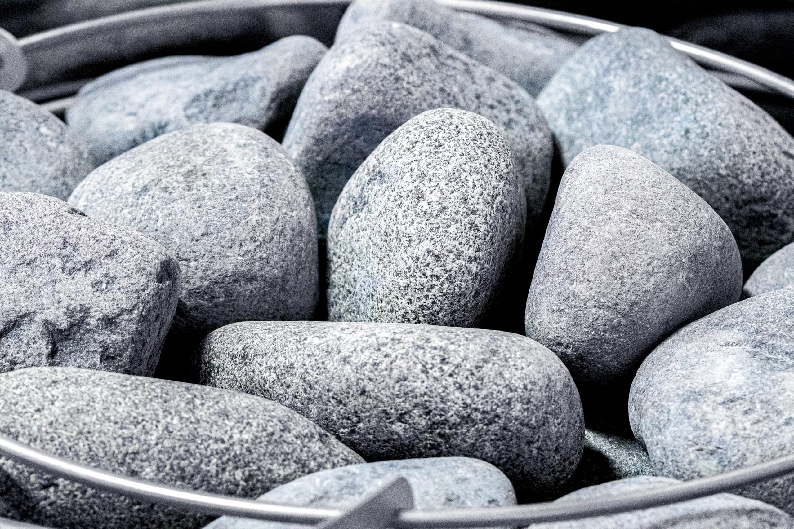 Piedras de Sauna 15 kg – Olivine-Diabase redondeadas 10-15 cm, ideales para estufa de sauna de leña e infusión