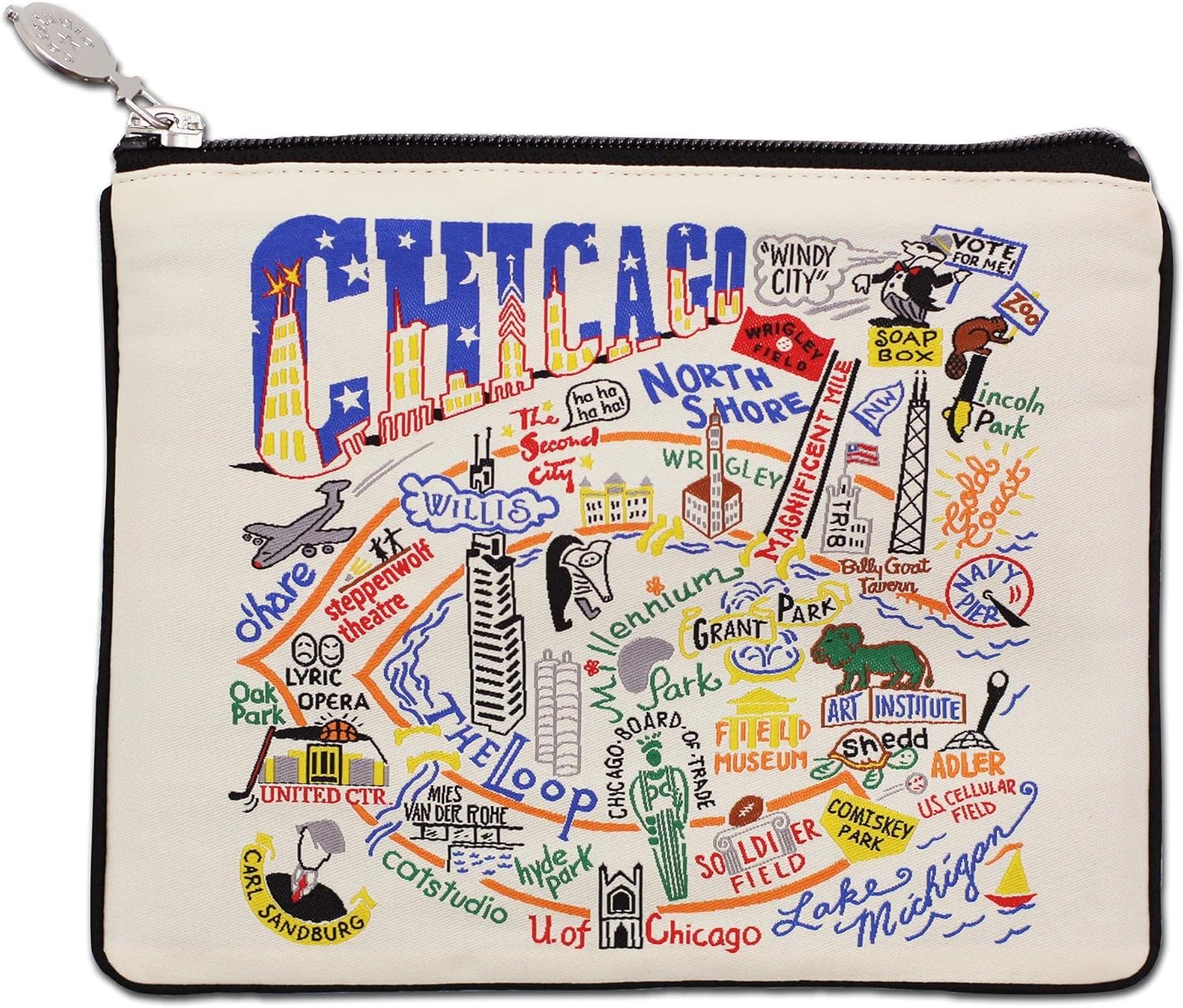 Catstudio Chicago Zipper Pouch Purse | Holds Your Phone, Coins, Makeup, Dog Treats, & Tech Tools