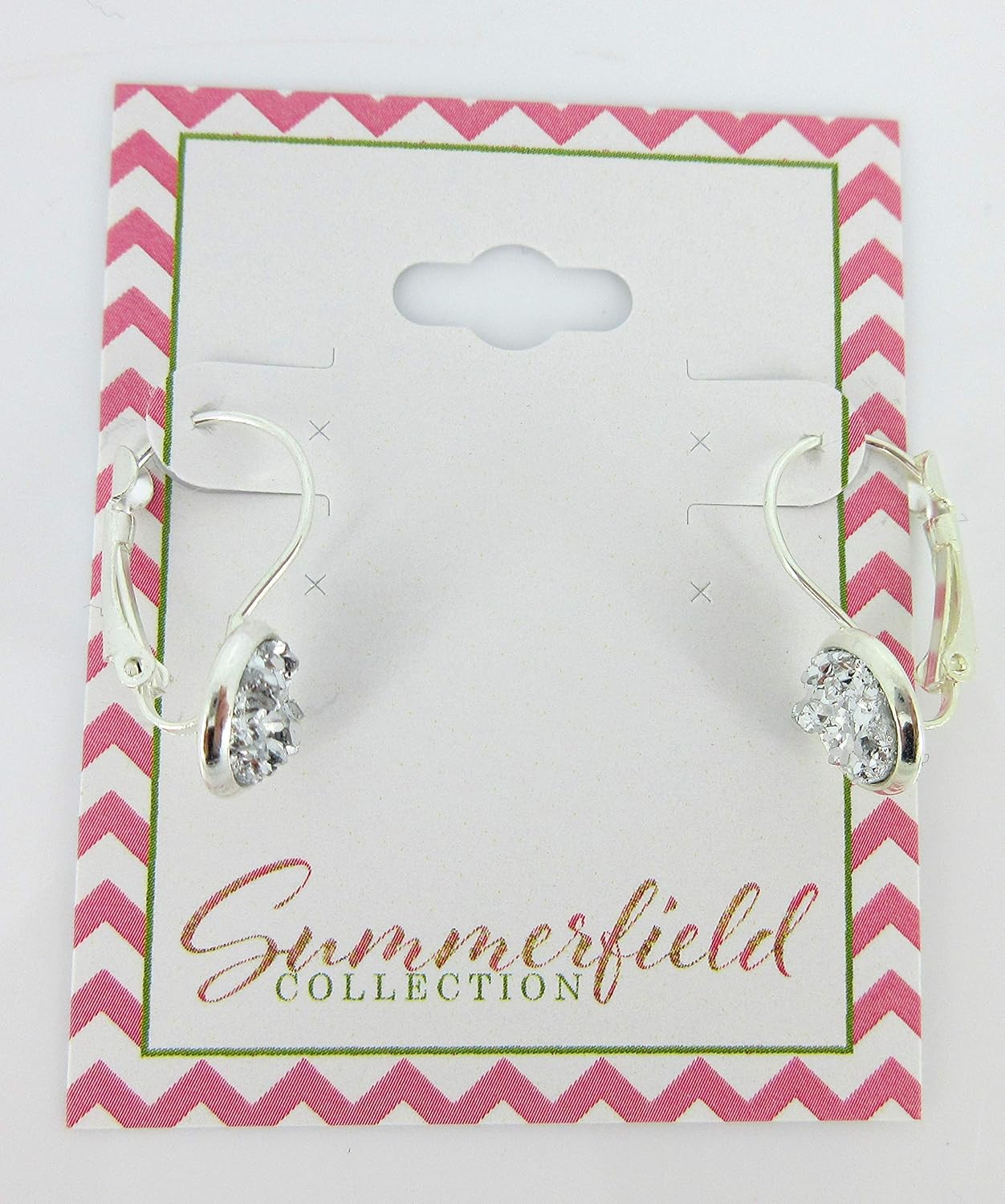 Silver-tone Faux Druzy Stone Lever-back Drop Earrings 8mm - Image 6