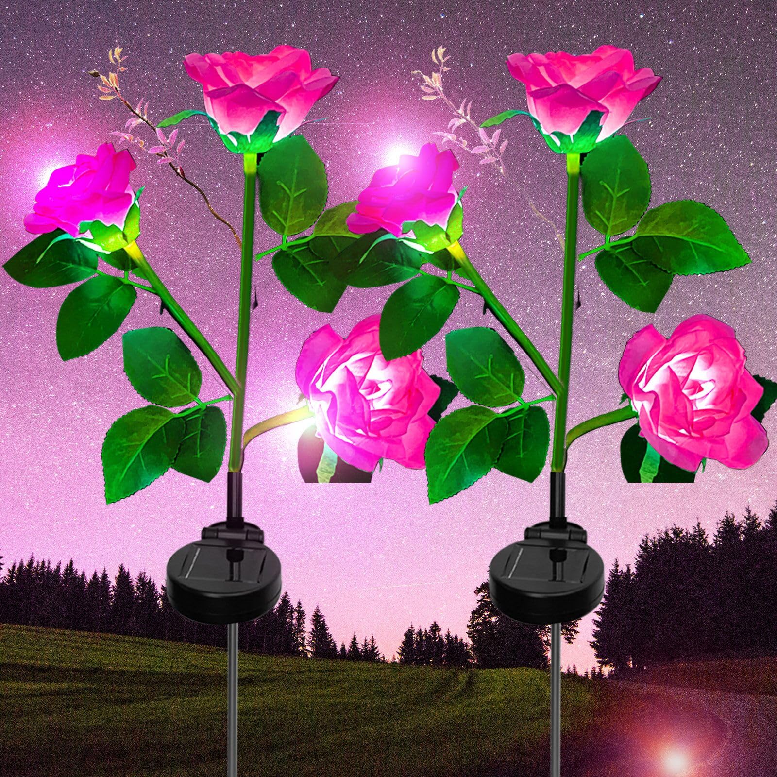 Solar verlichting voor buiten, 4 stuks solar lampen voor buiten tuin IP65 waterdicht, Bonsery warm wit LED solar tuinverlichting balkon terras gazon decoratie