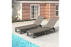 Set of 2 Patio Chaise Lounge with Wheels for Seamless Relaxation