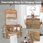 Sac de voyage tactique de toilette pour les hommes, Kit de Dopp suspendu Hygiène Sac Douche Organisateur avec crochet pour les articles de toilette et soins de rasage, Jaune du désert (Sac vide)