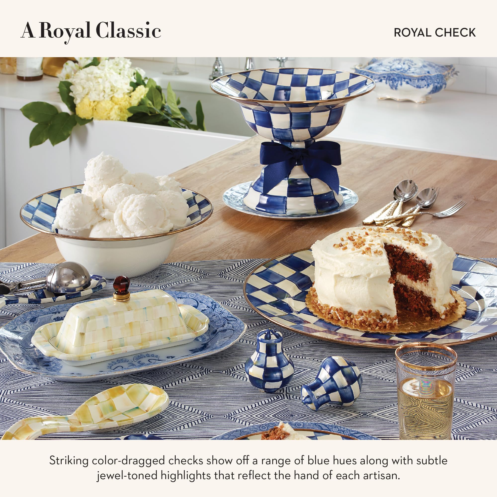 Amazon.com | MACKENZIE-CHILDS Enamel Serving Bowl, Enamel