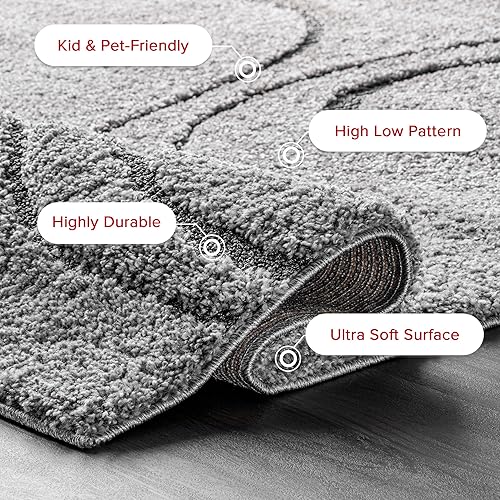 Miniatura 4 de nuLOOM Carolyn - Tapete de área moderno de pelo largo, de 3 x 5 pies, en color gris oscuro