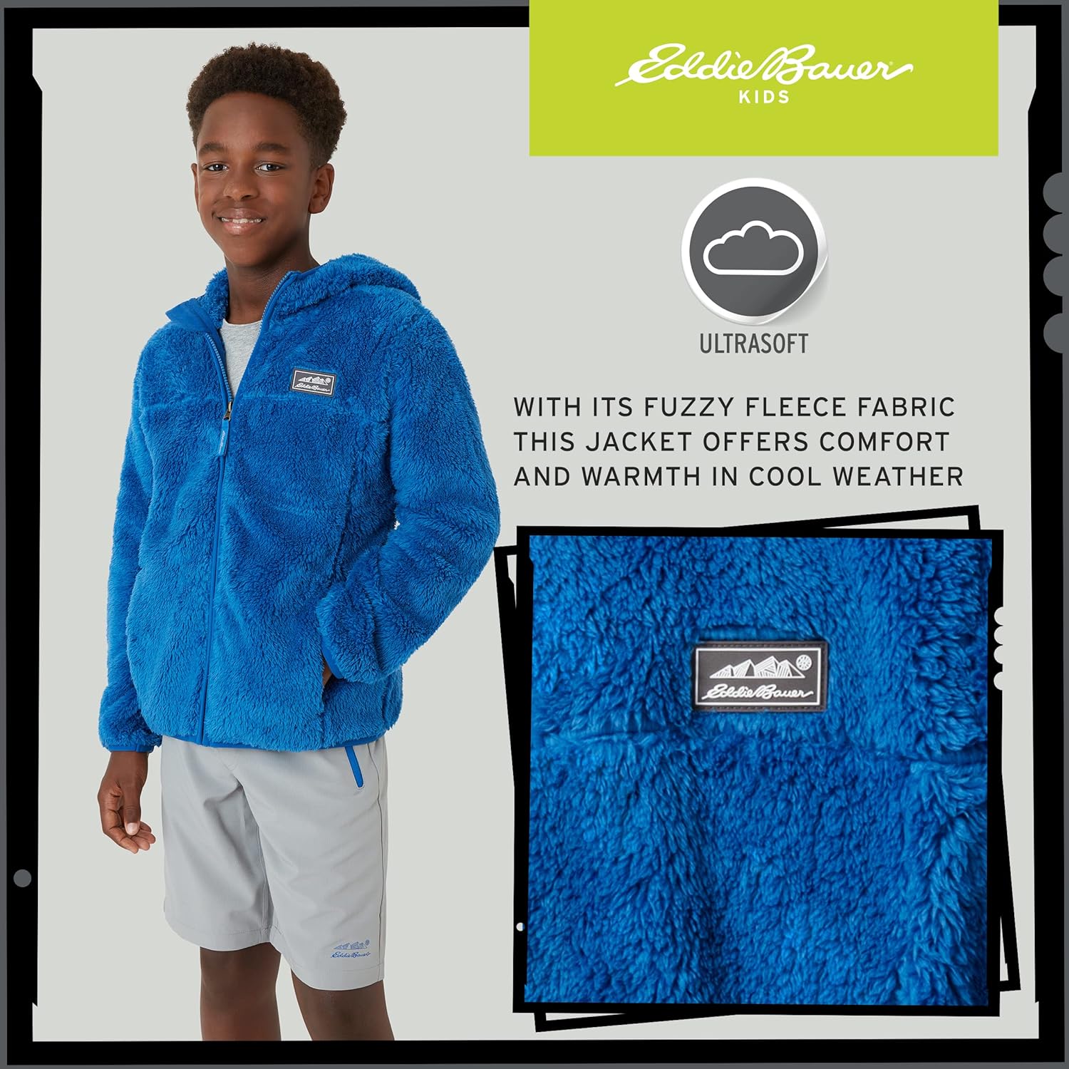 Eddie Bauer Kids' Zip Up - Kids' Full Zip Ultra Soft Sherpa Fleece Hoodie Sweatshirt for Boys and Girls (5-20) - Image 5